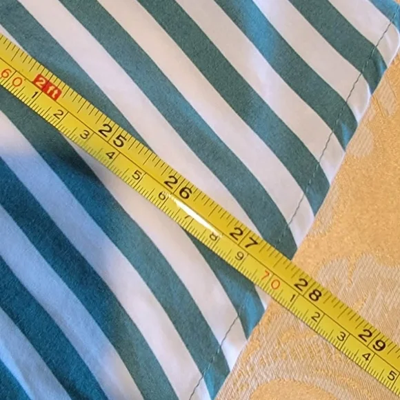 Jane and Delancey Green and White Striped Shirt - Picture 7 of 8